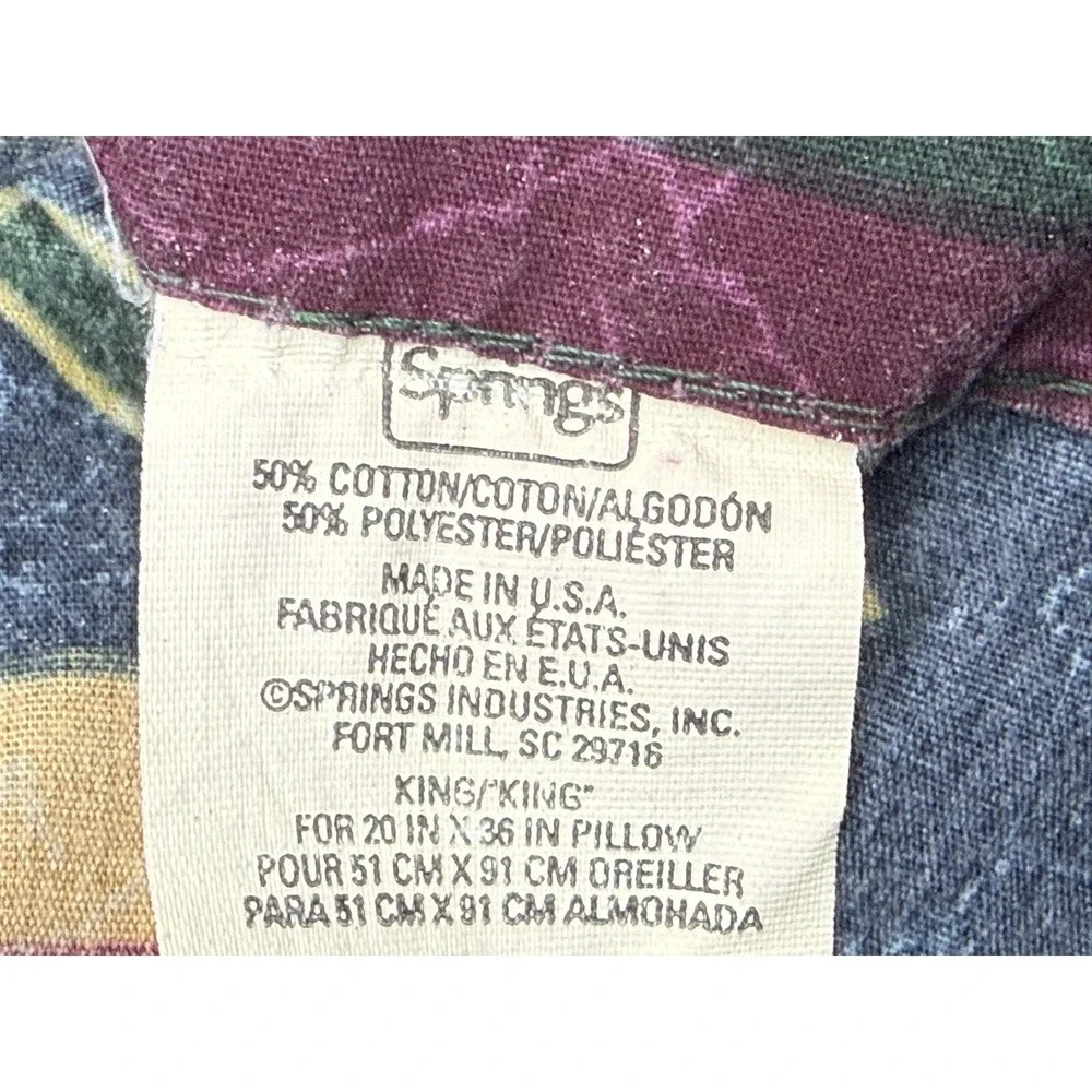Springmaid Amalfi Pillowcase Set KING Burgundy Vtg‎ 90s Jewel Tone Marbled Rare